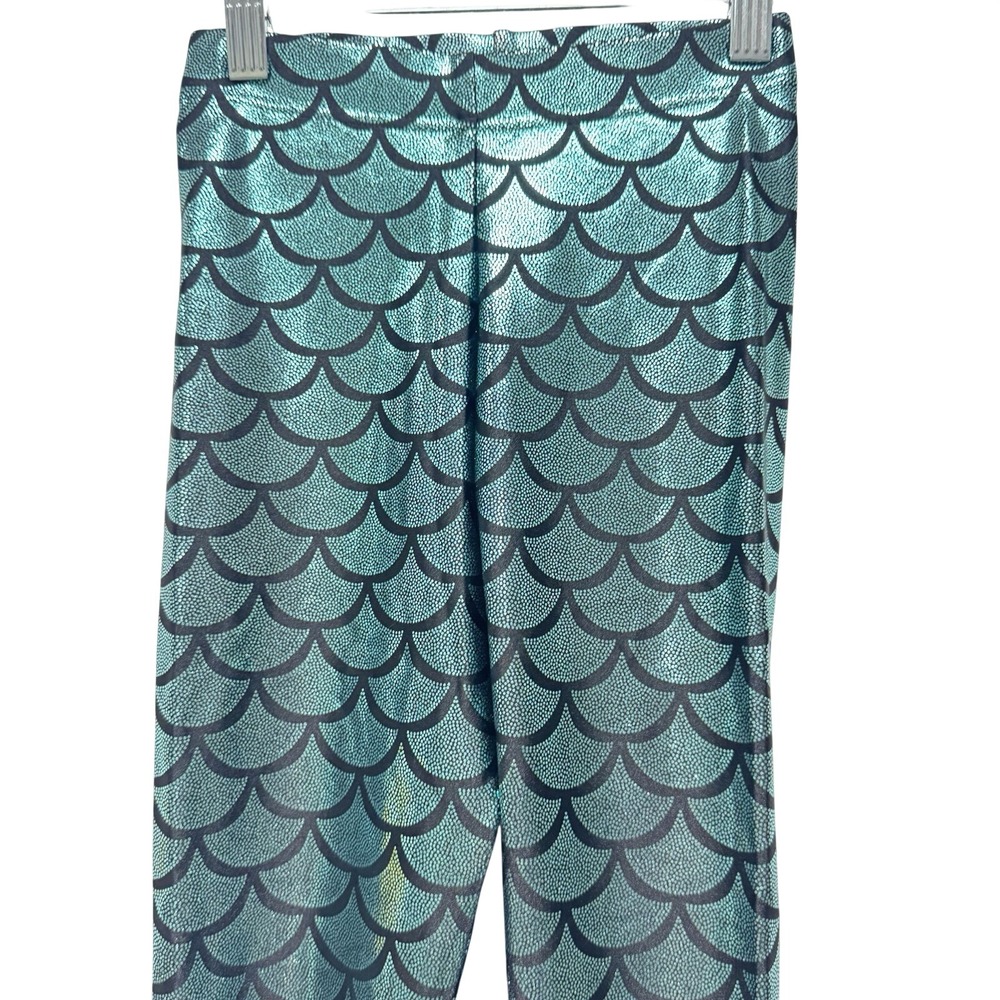BlackMilk Leggings‎ Women XXS Teal Mermaid Scale Metallic High Shine Shiny